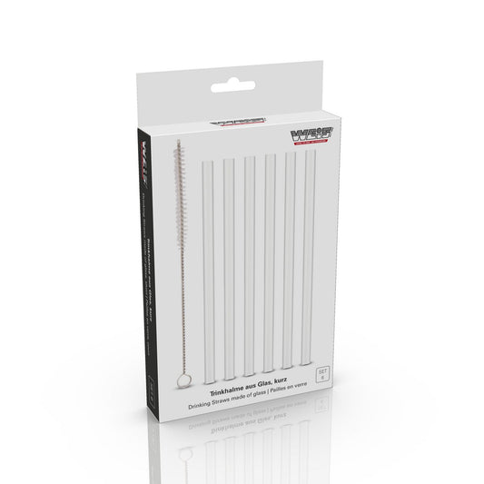 Staklene slamke – prozirne – 15 cm – set 6 kom + četkica – Karl Weis 🇩🇪