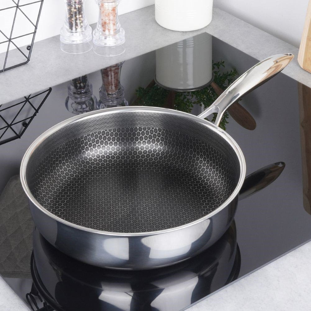 Duboka tava COOKCELL HYBRID – inox + neljepljivi premaz – Ø 26 cm