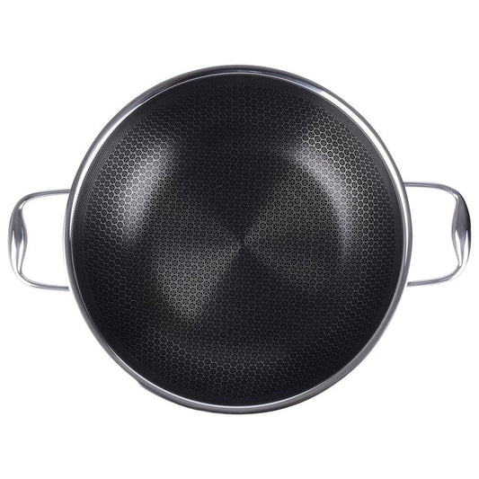 Wok tava COOKCELL HYBRID – inox + neljepljivi premaz HEX – Ø 28 cm