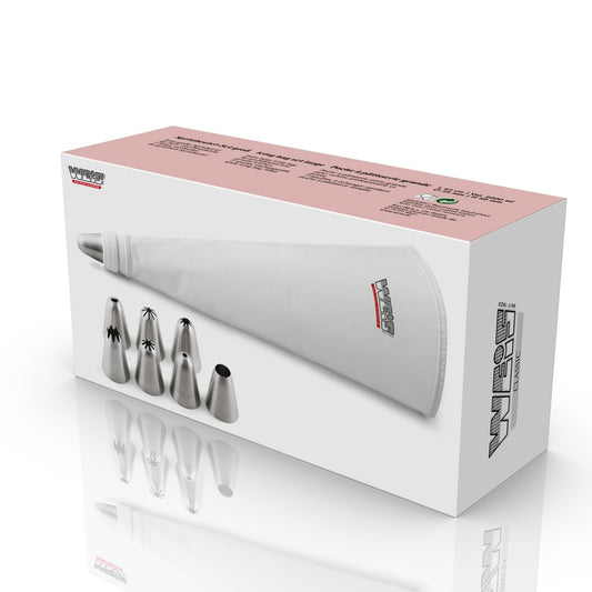 Veliki slastičarski set – vrećica + 7 nastavaka od inoxa – Karl Weis 🇩🇪