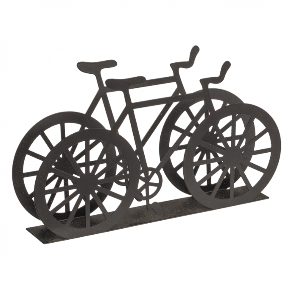 Držač za salvete u obliku bicikla 🚲 – Crni metalni dekor 19x3x9,5 cm