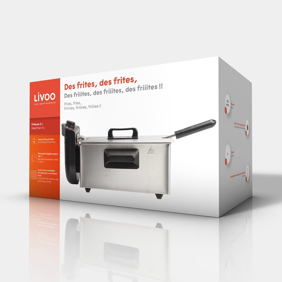 Friteza električna - 3L - LIVOO 190 °C