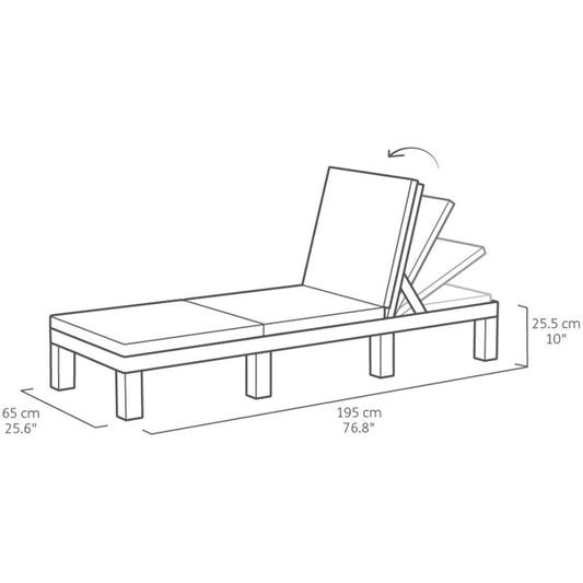 Ležaljka od ratana Daytona Beige