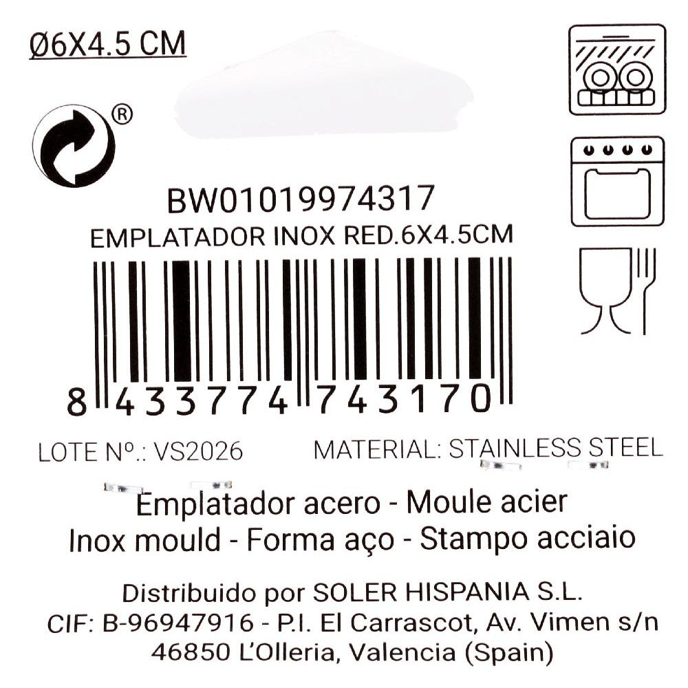 Prsten kalup za rižu tartar 6X4.5cm