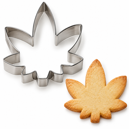 Metalni kalup za kekse – Cannabis leaf - 10 cm, inox