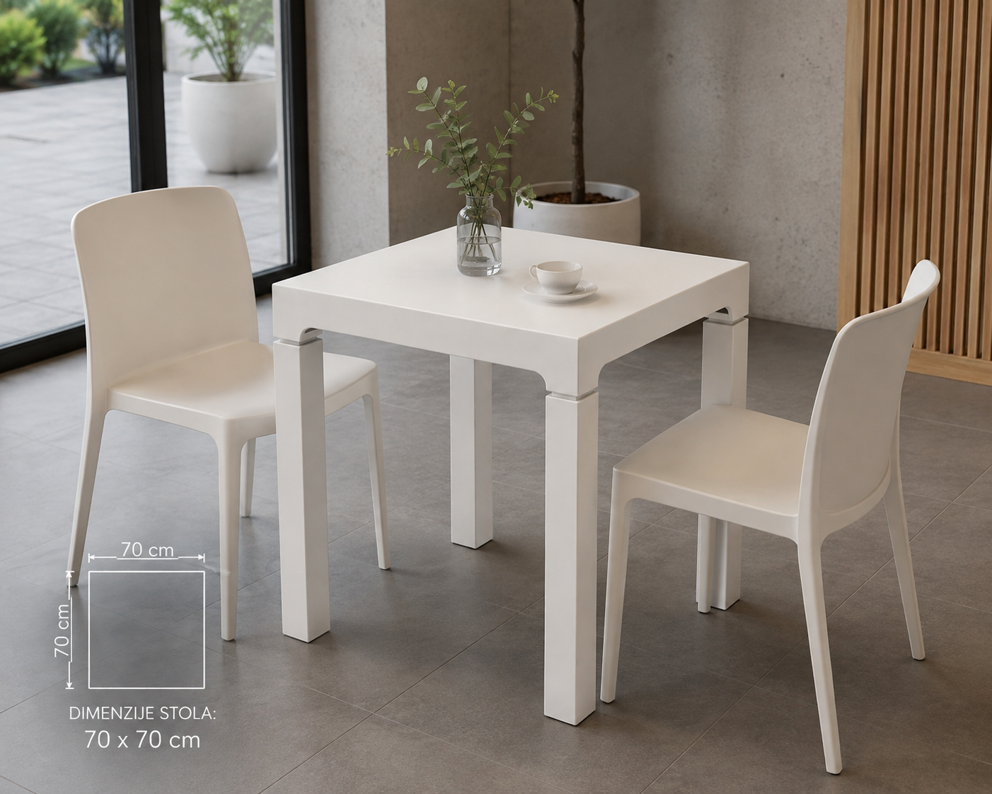 Plastični stol 70 × 70 cm