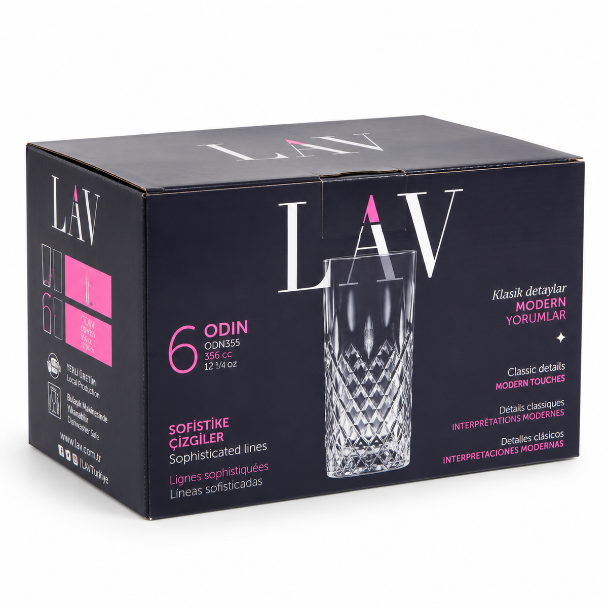 Set 6 visokih čaša LAV Odin 356 ml