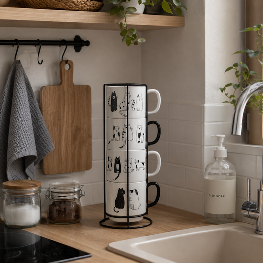 Set 4 porculanske šalice 370 ml sa stalkom