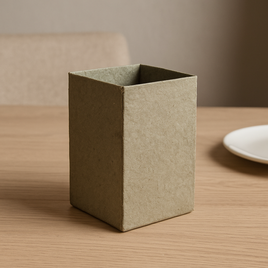 Višenamjenska posuda od celuloznog vlakna – 9×9×16 cm, maslinasto zelena 🌿