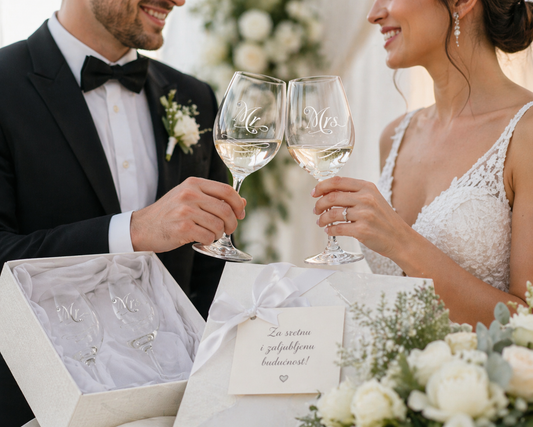 Čaše Mr&Mrs (set 2 kom) 💍