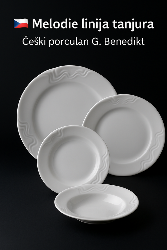 🇨🇿 Melodie linija tanjura – Češki porculan G. Benedikt