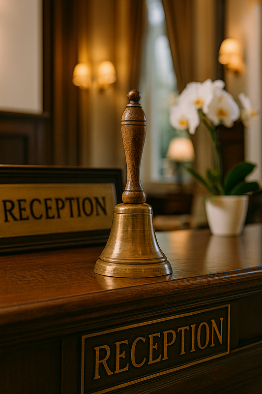 Vintage zvono za recepciju - drvo manga i mesing – Atmosphera® 🔔