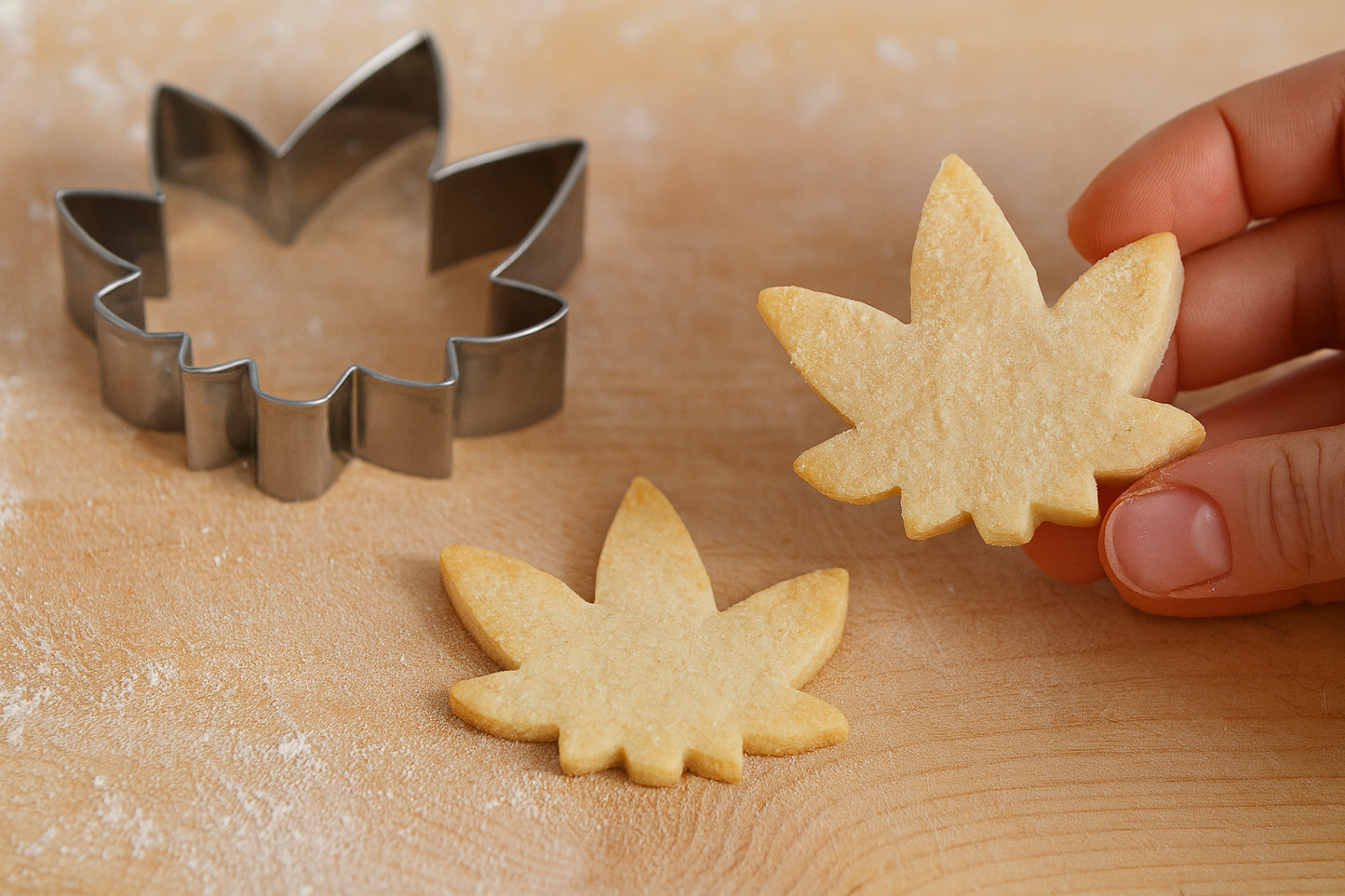 Metalni kalup za kekse – Cannabis leaf - 10 cm, inox