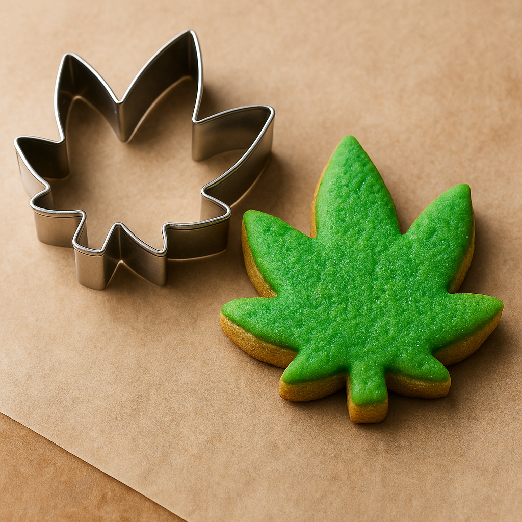 Metalni kalup za kekse – Cannabis leaf - 10 cm, inox