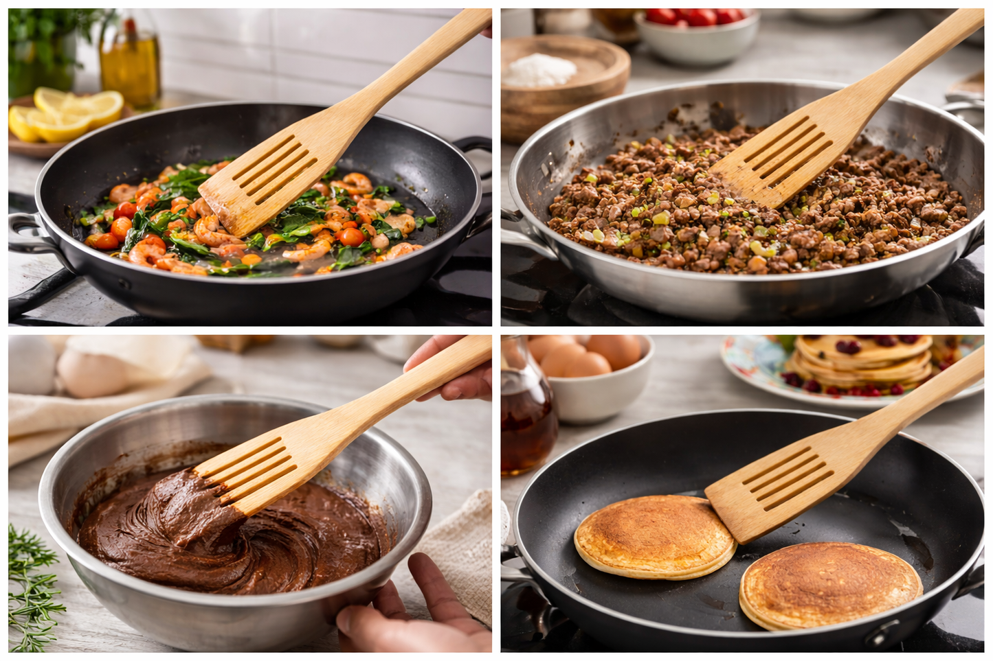 Drvena kuhača / spatula s prorezima – 30cm 🌿