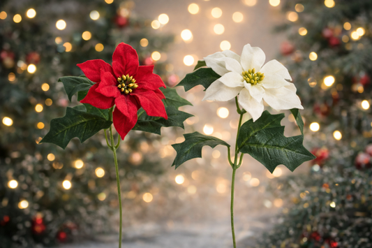 Umjetna božićna zvijezda (Poinsettia) – baršunasta, 33 cm 🌺