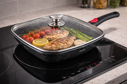 Grill tava s poklopcem - pogodna za indukciju