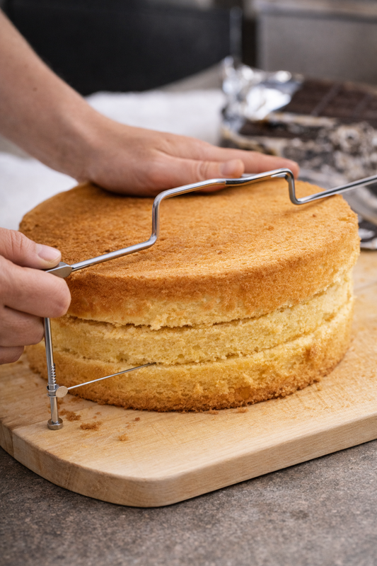 🎂 Žica za rezanje biskvita 31,5 × 15 cm – inox