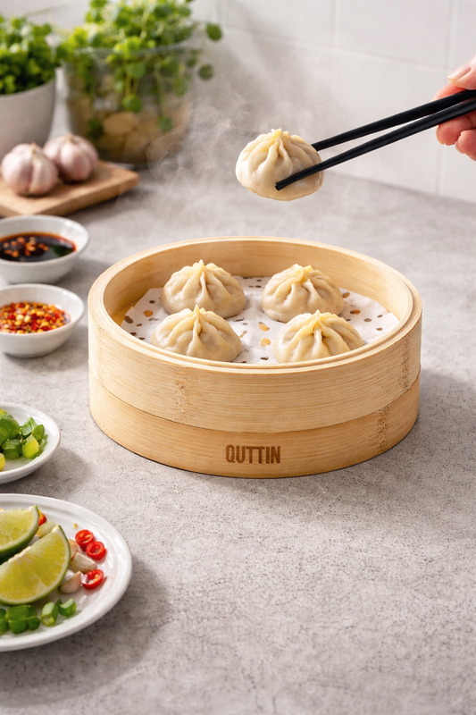 Bambus dimilica za kuhanje na pari – 2 kata, Ø20 × 8,5 cm 🥟