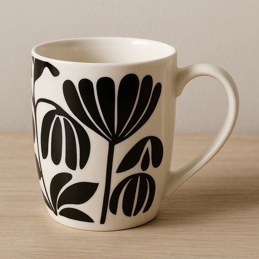 Šalica s crno-bijelim uzorkom 370 ml – Atmosphera ☕🖤