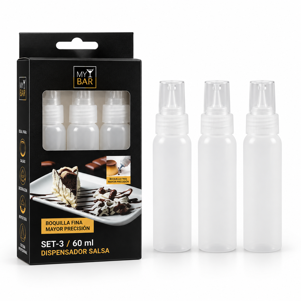 Set 3 bočice za umake 60 ml