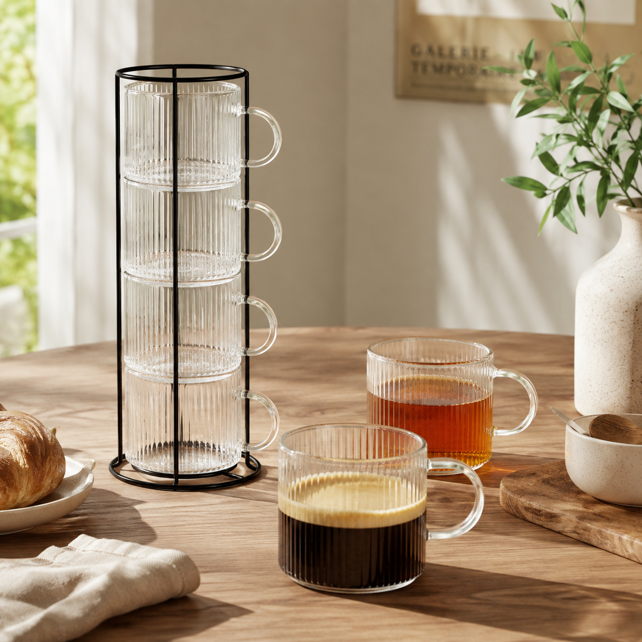 Set 4 staklene šalice 350 ml sa stalkom