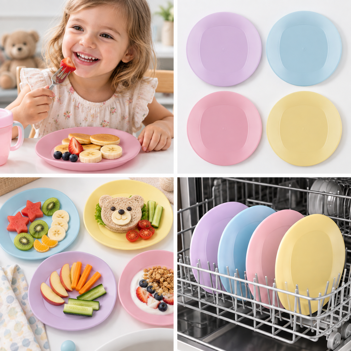 Pastelni plastični višekratni tanjur 20 cm