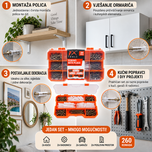 Set vijaka i tipli FX Tools – 260 kom