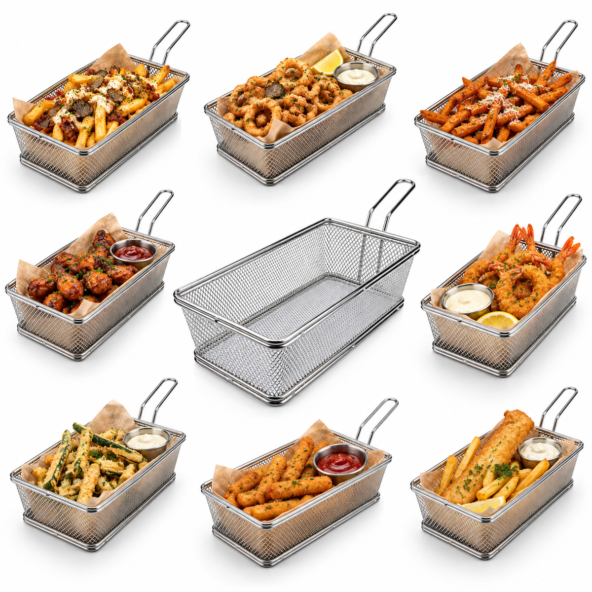 Pravokuna košarica za finger food 21x11cm