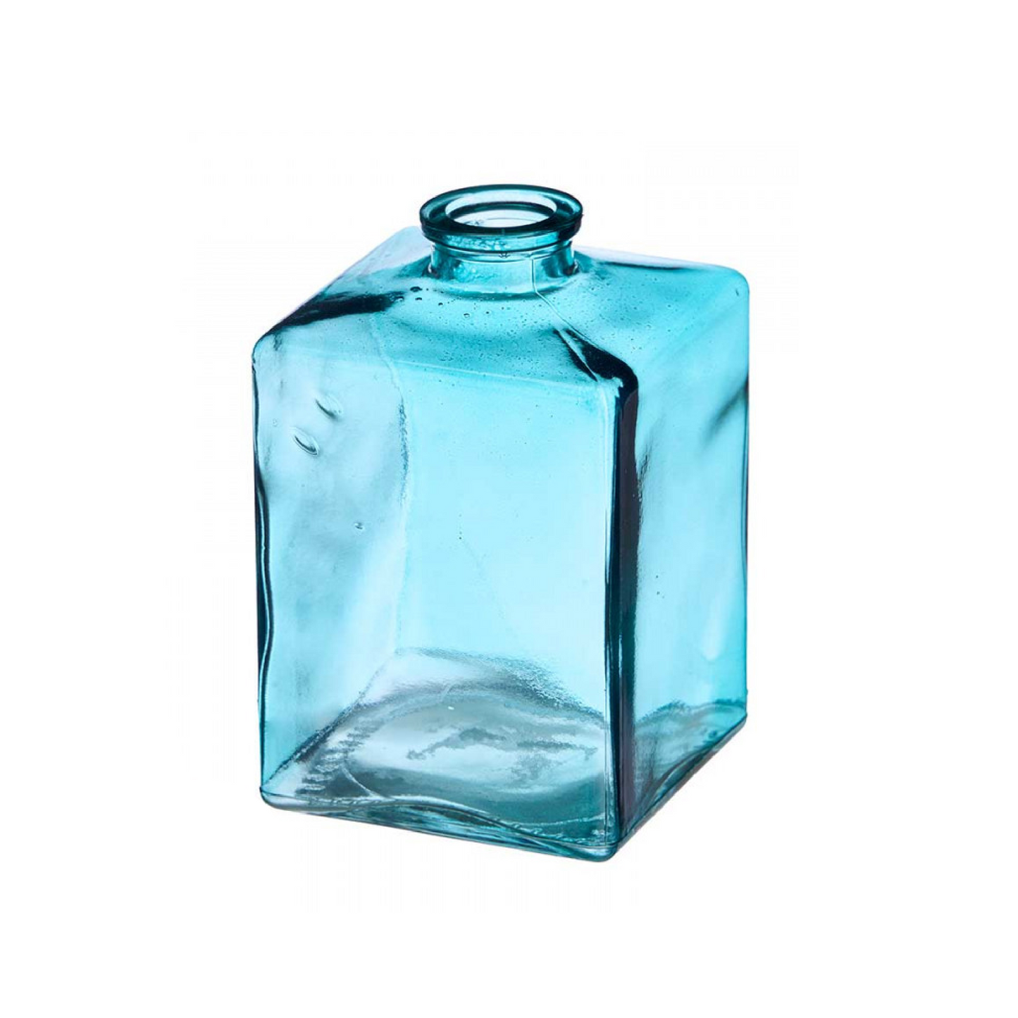 Tirkizna staklena vaza 8×8×12 cm – moderan dekor za svaki prostor