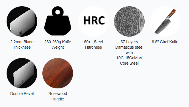 Nož Chef Ruža 21cm B27-CS