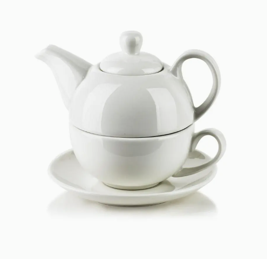 BASIC Tea for One – čajnik s šalicom 350 ml + 250 ml ☕ Porculanski set za jedan savršen trenutak mira