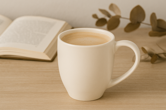 šalica za kavu, porculanska šalica, bijela šalica, elegantna šalica, velika šalica, Atmosphera šalica, minimalističko posuđe, šalica 480 ml, šalica za čaj, šalica za cappuccino, kuhinjski pribor, posuđe za apartmane, hotelske šalice, stoneware porculan, šalica s ručkom, toplo bijela šalica, moderni dizajn, šalica za doručak, šalica za poklon, home & living, nirs.hr