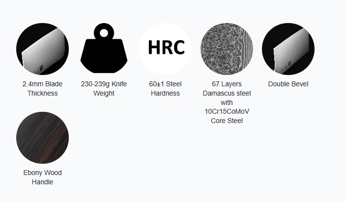 Nož Čekićani Chef B1Z-CS 21cm