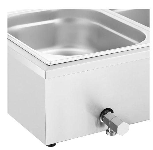 Bain-Marie s 5 GN posuda – 2.000 W – inox + kaljeno staklo | Royal Catering