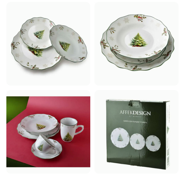 🎄 SANTA LILA set tanjura – 3 kom (26,3 / 22,5 / 20,5 cm)