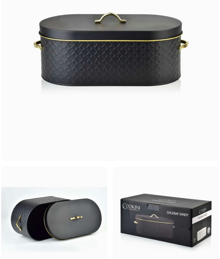SANDY BLACK kutija za kruh – 34×18×13 cm | COOKINI by MONDEX