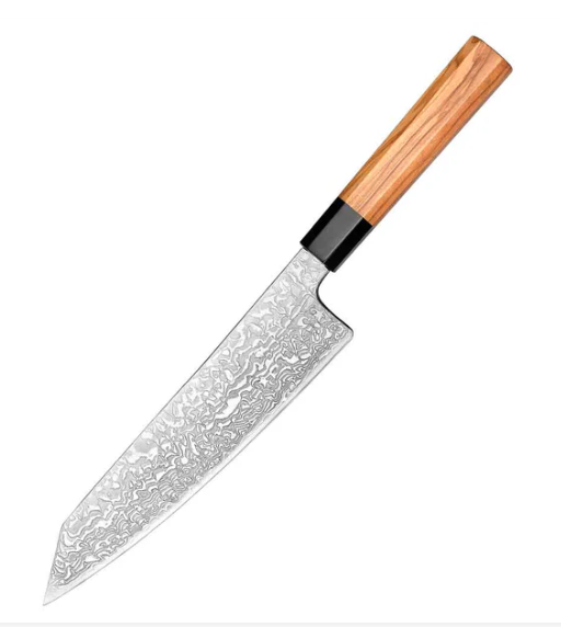 Nož Olive Buffalo Bunka 62±2HRC 67-damask PM80-QFD