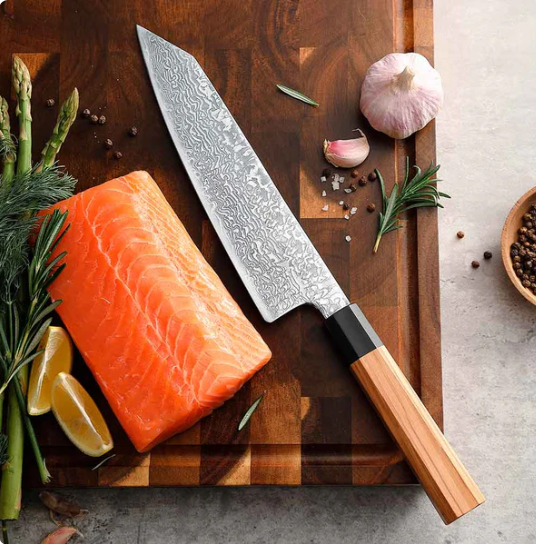 Nož Olive Buffalo Bunka 62±2HRC 67 slojeva damaska