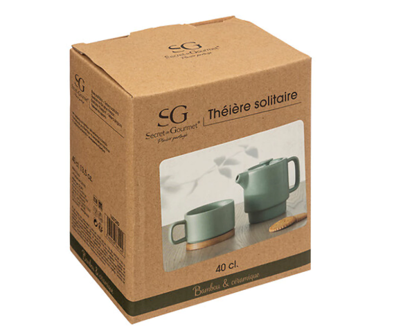 Soli Cera Nature čajnik s šalicom, zelena (mint) 🍵🌿