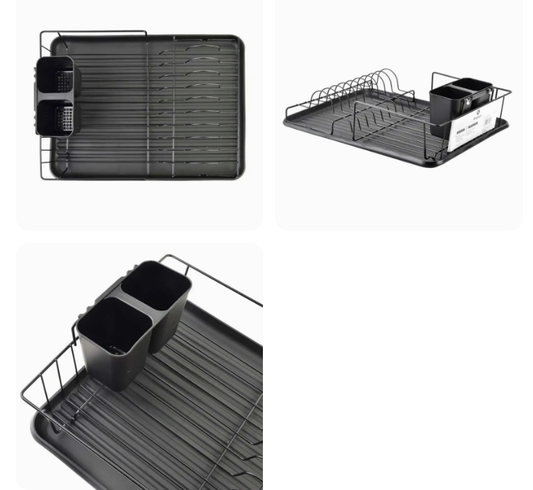 Ocjeđivač za posuđe 42.5×31.5×13.4 cm – crni