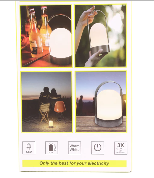 💡 Prijenosna LED lampa Matt – Ø13 × 22 cm