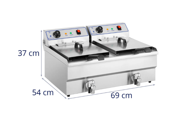 Električna friteza – 2 x 16 litara – 400 V | Royal Catering