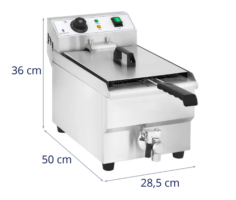 Električna friteza 10 L s odvodnom slavinom – Royal Catering 3000 W