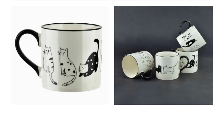 Šalica Gabi 370 ml 🐾 – porculan s motivom mačaka