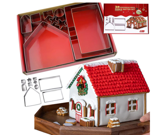 kalupi za kućicu od medenjaka, gingerbread house kalupi, božićni kalupi za kekse, kalupi za božićne kolače, cookie house set, kalup kućica medenjaci, set za gingerbread kućicu, božićni kalupi metalni, izrada kućice od medenjaka, kućica od medenjaka Split