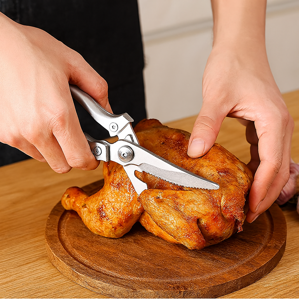 škare za perad, škare za kuhinju inox, škare za piletinu, horeca oprema, kuhinjski alat, profesionalne škare za meso, ugostiteljska oprema Split, rezanje piletine