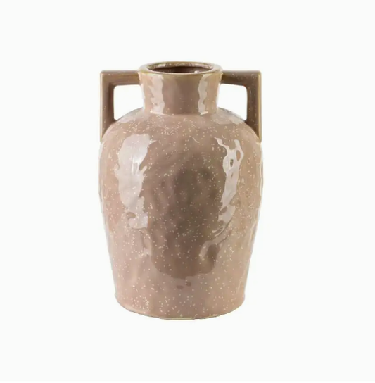 keramička vaza, bež vaza, dekorativna vaza, Mondex Home, ARINA BEIGE, vaza s ručkama, mediteranska vaza, rustikalni dekor, vaza za pampas, vaza za suho cvijeće, ukrasna vaza, set vaza, interijer dekoracija