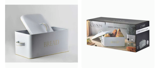 WHITE VINTAGE kutija za kruh breadbox 39 × 18 × 21 cm – bijela 🤍