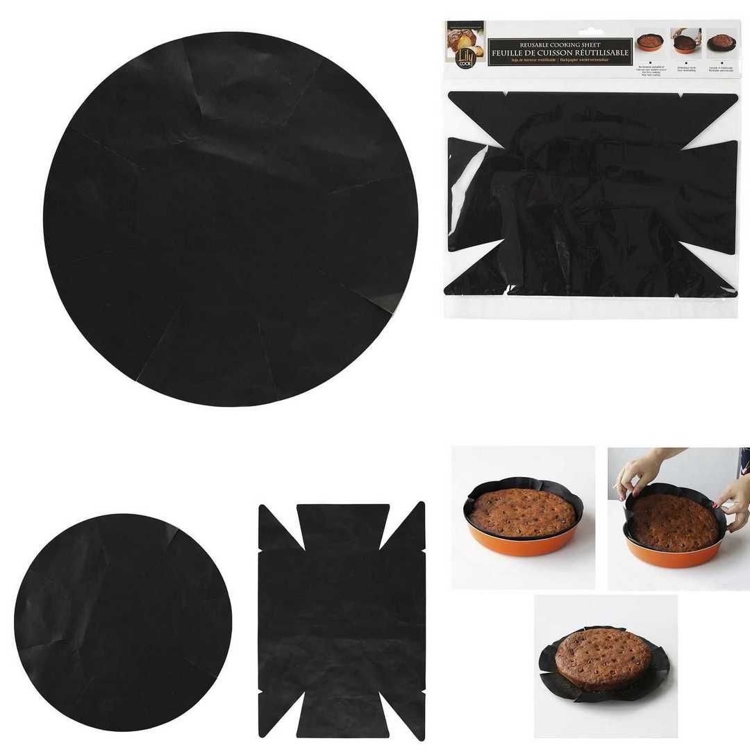 Višekratna neljepljiva podloga za pečenje – 35 × 20 cm, fiberglass, crna